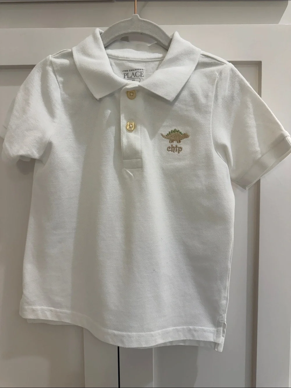 Lot of 4 The Children's Place White Polo Shirts with ‘Chip’ Monogram 3T